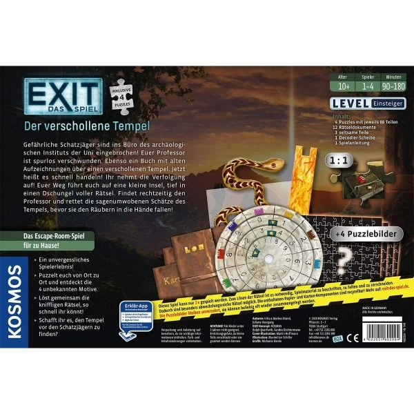 KOSMOS 692094 - EXIT - Spiel + Puzzle - Der Verschollene Tempel – Bild 2
