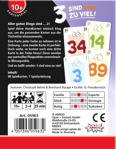 AMIGO 05963 - Kartenspiele - 3 Sind Eine Zu Viel! – Bild 2