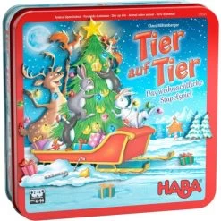 HABA 305525 - Kinderspiel - Tier Auf Tier, Das Weihnachtliche Stapelspiel