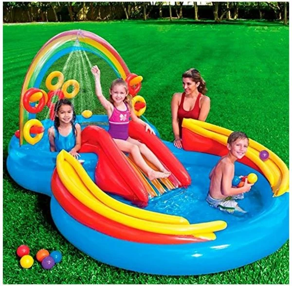 INTEX 57453 - Wasserspielzeug - Spielplatz Regenbogen, 297x193x135 Cm – Bild 3