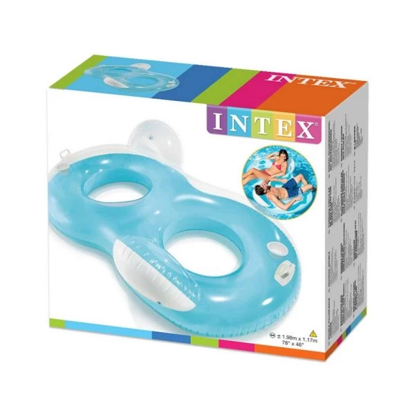 INTEX 56800EU - Luftmatratze - Doppel-Schwimmsessel Mit Rückenlehne, 198x117cm