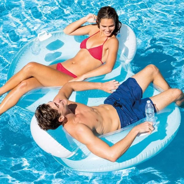 INTEX 56800EU - Luftmatratze - Doppel-Schwimmsessel Mit Rückenlehne, 198x117cm – Bild 3