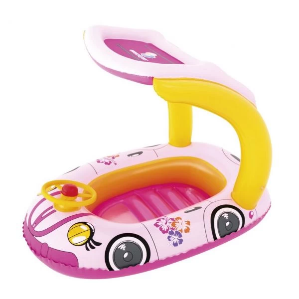 BESTWAY 34103 - Poolboot Kiddie Car Mit UV-Schutz, ROSA