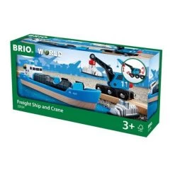 BRIO 33534 - Bahn - Containerschiff Mit Kranwagen