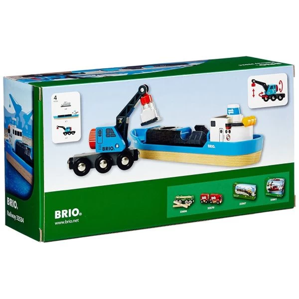 BRIO 33534 - Bahn - Containerschiff Mit Kranwagen – Bild 2