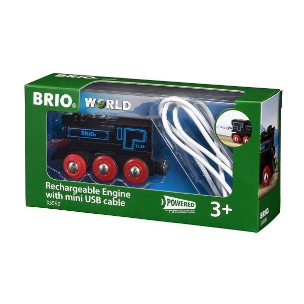 BRIO 33599 - Bahn - Schwarze Akku-Lok Mit Mini-USB