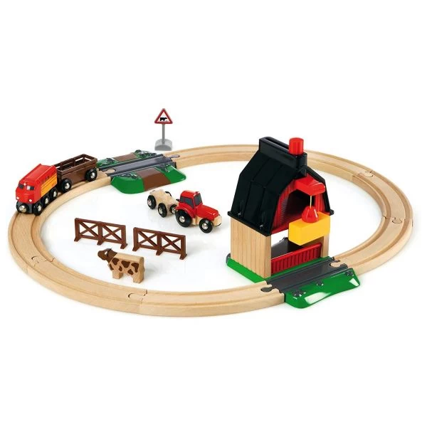 BRIO 33719 - Bahn - Starter-Set Bauernhof - Holzeisenbahn Mit Tieren Und Schienen – Bild 2