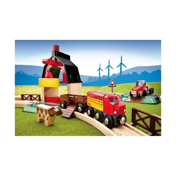 BRIO 33719 - Bahn - Starter-Set Bauernhof - Holzeisenbahn Mit Tieren Und Schienen – Bild 3