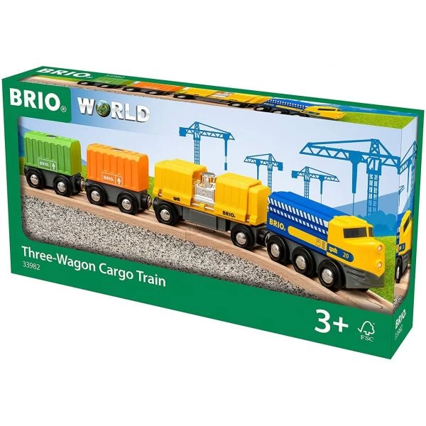 BRIO 33982 - Züge - Güterzug Mit Drei Waggons