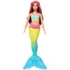 MATTEL FJC93 - Barbie Dreamtopia - Regenbogen-Meerjungfrau, Pinke Haare