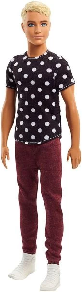 MATTEL FJF72 - Fashionistas - Ken, Schwarzes Shirt Mit Punkten