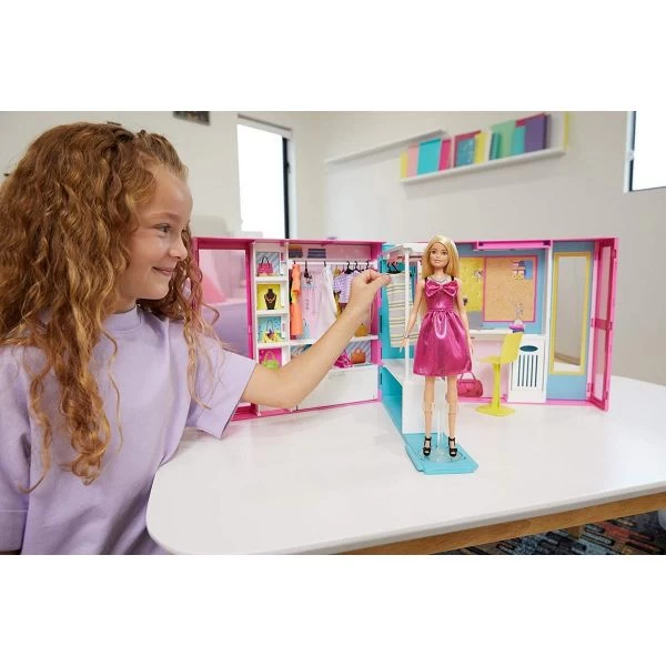 MATTEL GBK10 - Barbie - Traum Kleiderschrank Mit Puppe Spielset – Bild 4
