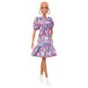 MATTEL GHW64 - Barbie - Fashionistas Puppe (Glatze) Mit Blumenkleid