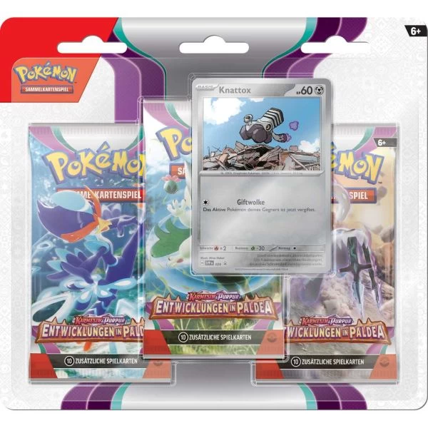 POKÉMON 45585 - Karmesin & Purpur, Entwicklungen In Paldea - 3-Pack Blister KNATTOX