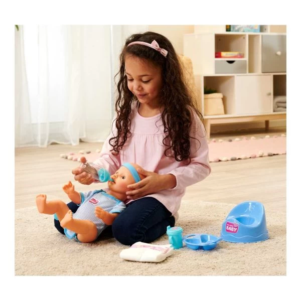 SIMBA 105030044 - New Born Baby - Babypuppe, Blaues Zubehör – Bild 2